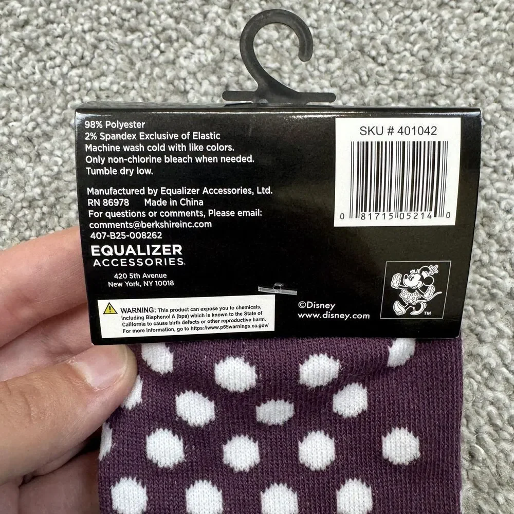 Disney Crew Socks Women One Size Minnie Mouse Snow White Princess 2 Pairs